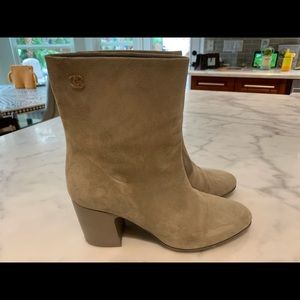 Chanel short suede boots